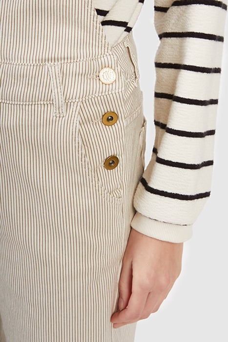 BEIGE FINE-STRIPED DUNGAREES 8