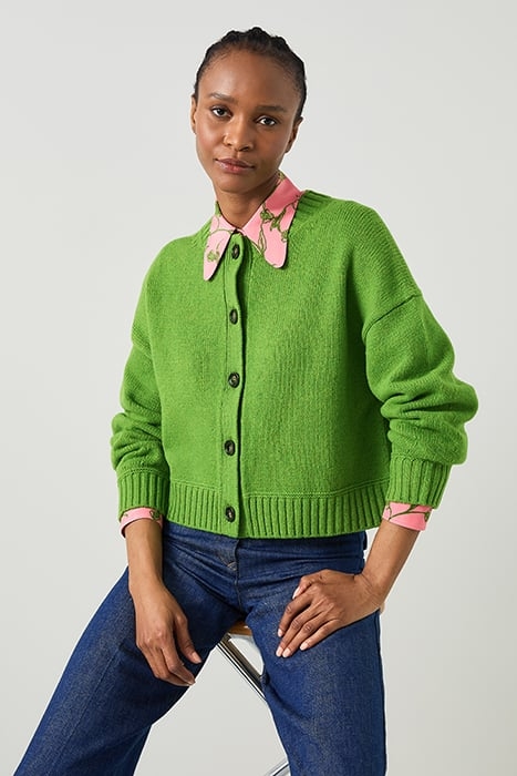 AMORE CHUNKY CARDIGAN BRIGHT GREEN 1
