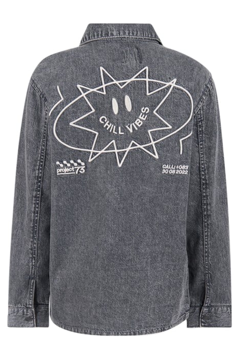 BAA-SBSMILE DENIM OVERSHIRT DARKGREY 5