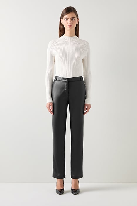 HARDY STRAIGHT LEATHER JEANS BLACK 1