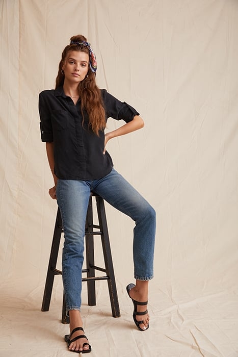 SPLIT BACK BUTTON DOWN VINTAGE BLACK 4