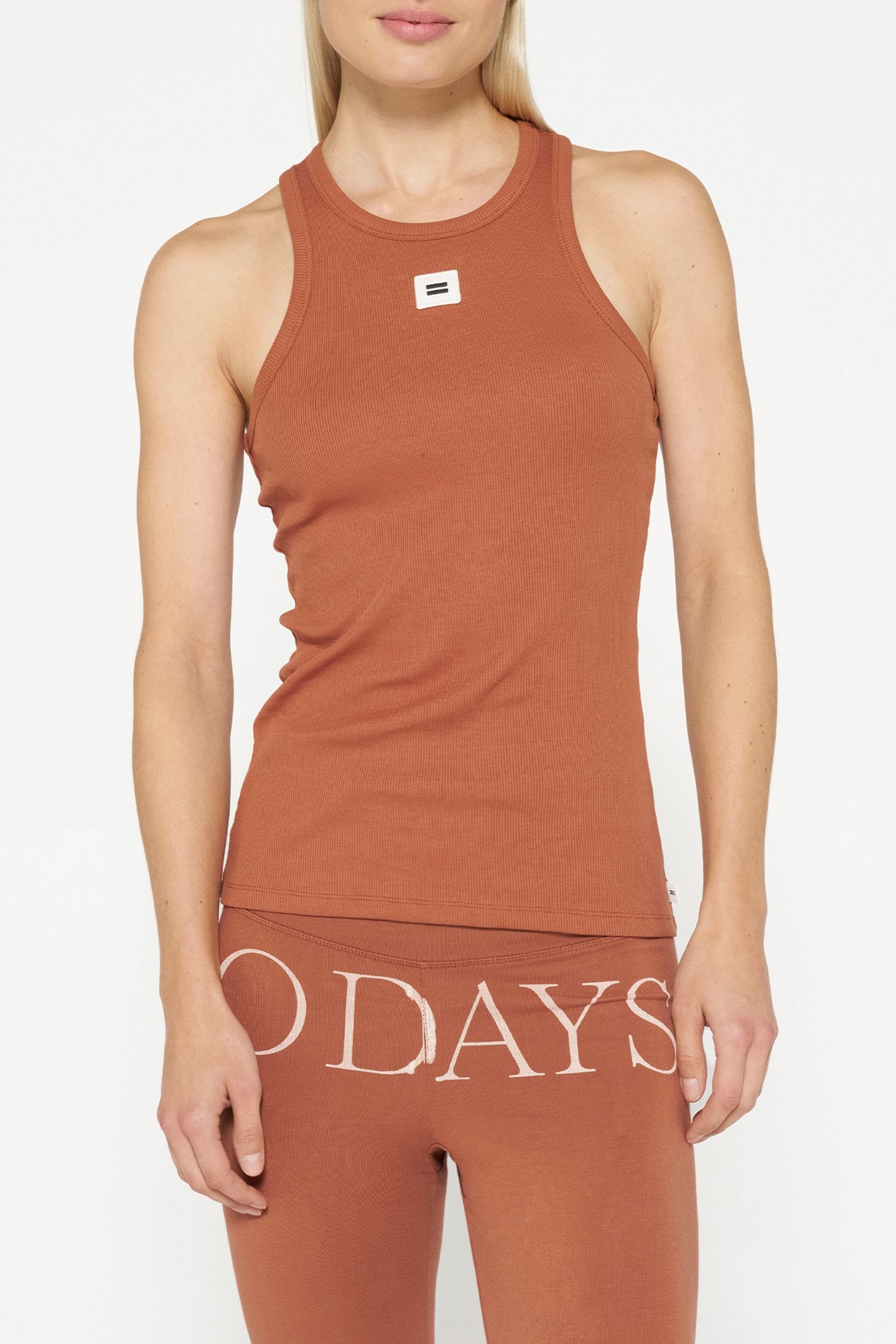 TANK TOP RIB SADDLE BROWN 1