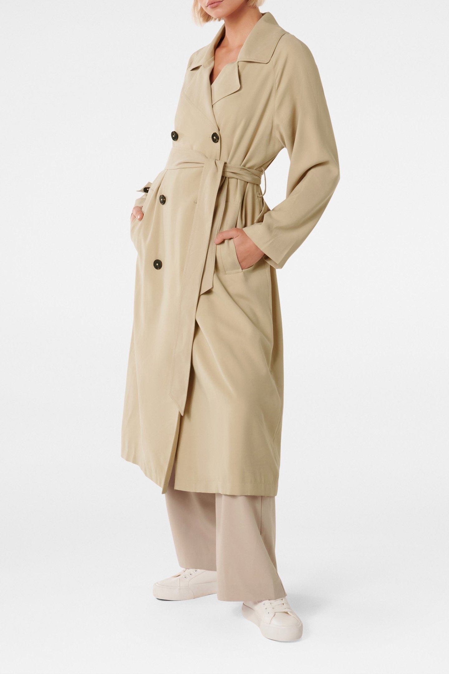 DARLAH SOFT TRENCH COAT STONE 4