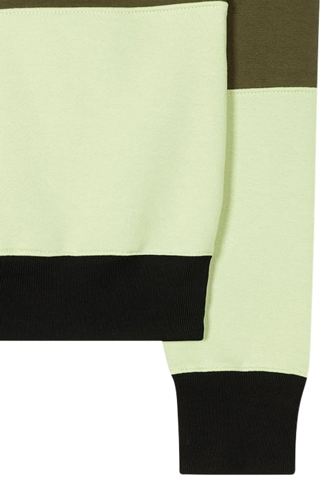 MENS REG FIT PLACKET SWEATSHIRT ZEBRA OLIVE GREEN 3