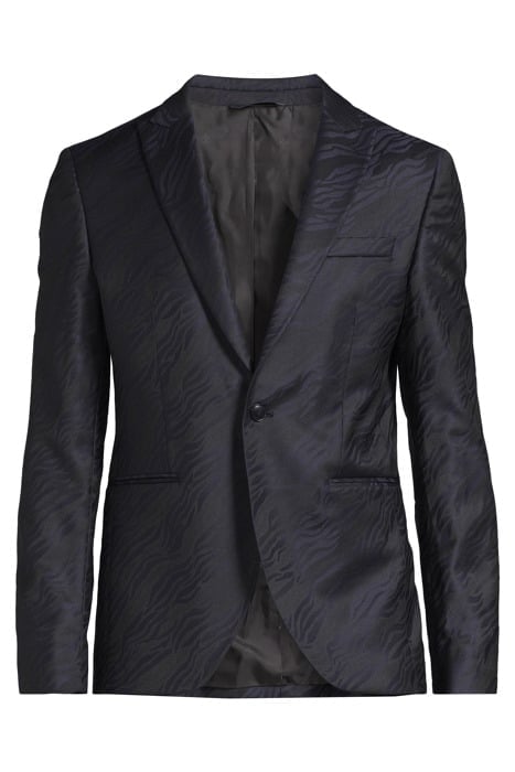 ONE BUTTON PEAK LAPEL JACKET BLACK/BLUE 3