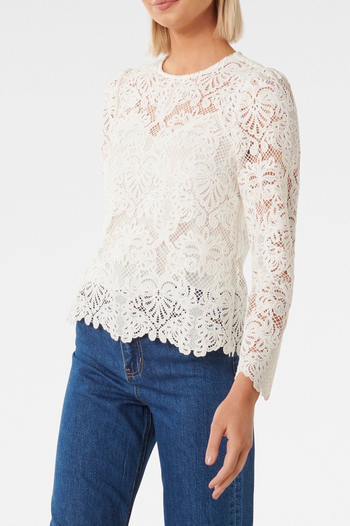 LUCILLE LACE SHELL TOP PORCELAIN 5