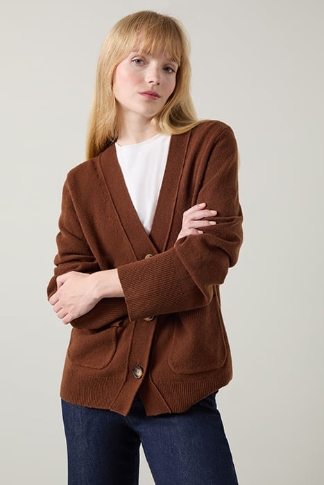 CARINE WOOL CARDIGAN CHOCOLATE 1