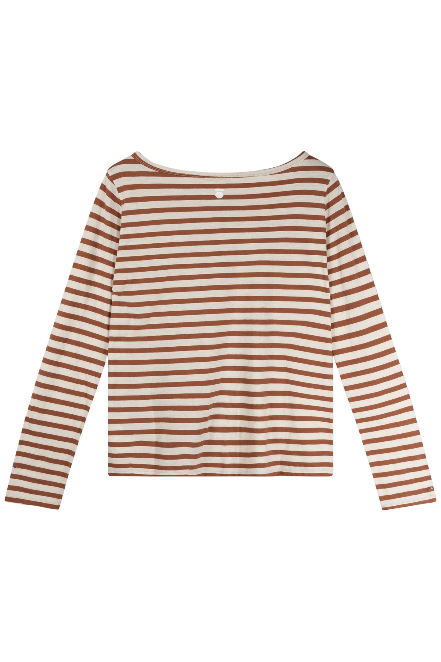 LONGSLEEVE TEE STRIPES ECRU/SADDLE BROWN 3