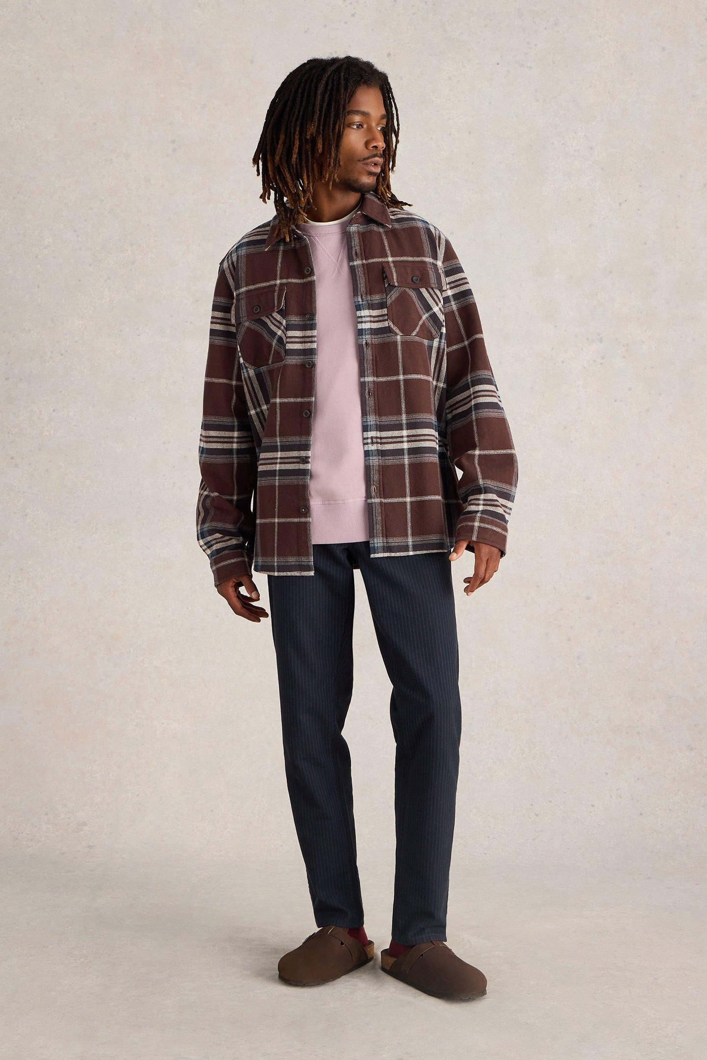 DARWEN CHECK OVERSHIRT BROWN MULTI 1