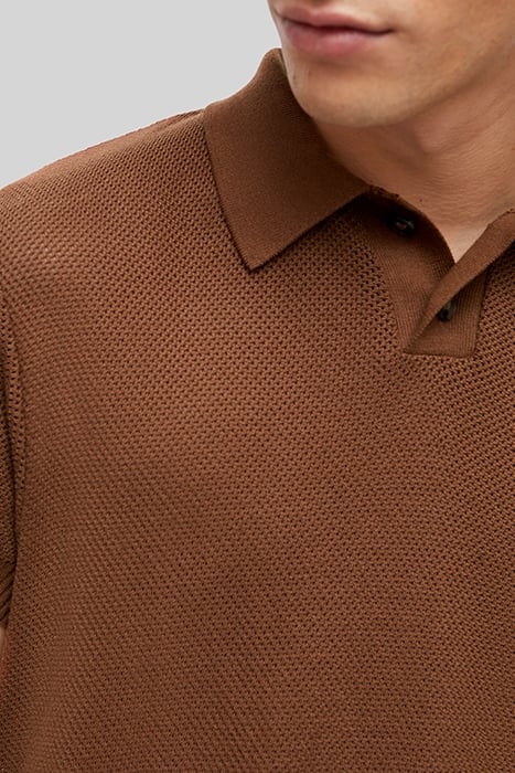PURE EDITION – AMBER OPENWORK KNIT POLO SHIRT 5