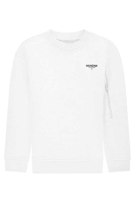 ZIP SLEEVE SWEATSHIRT OFF WHITE 1