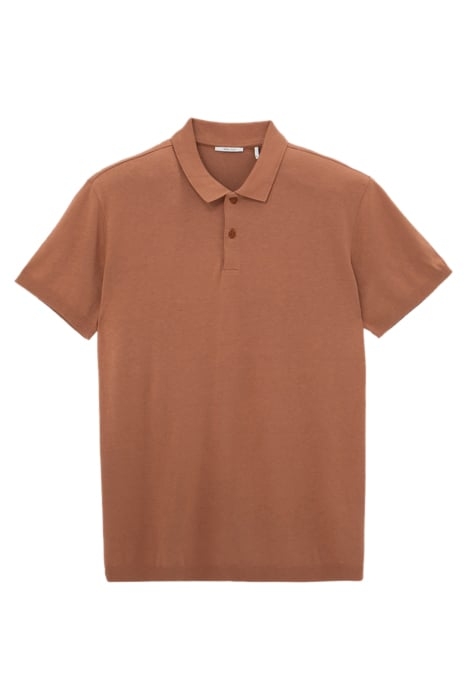 COGNAC COTTON MODAL BLEND POLO SHIRT 1