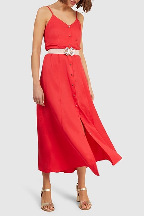 CORAL STRAPPY LONG DRESS 1