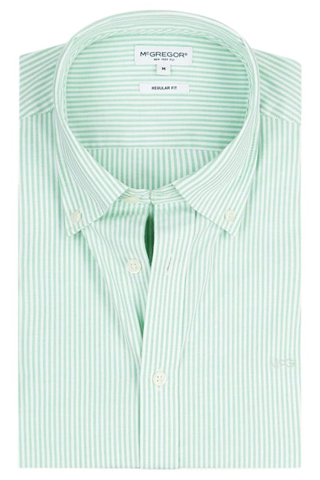 STRETCH OXFORD SHIRT SMALL STRIPE LIGHT GREEN 7