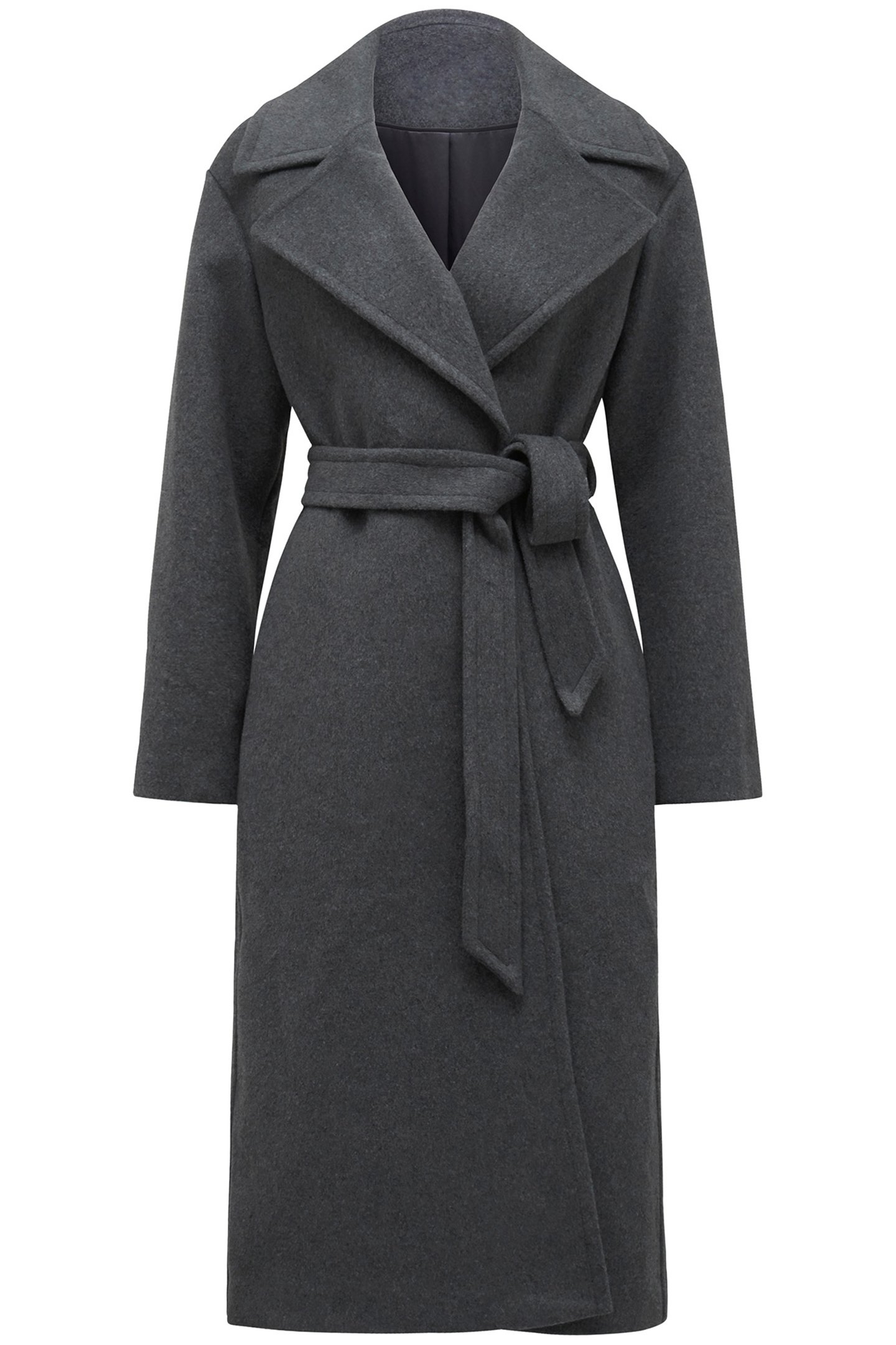 PRIYA WRAP COAT CHARCOAL GREY MARLE 3