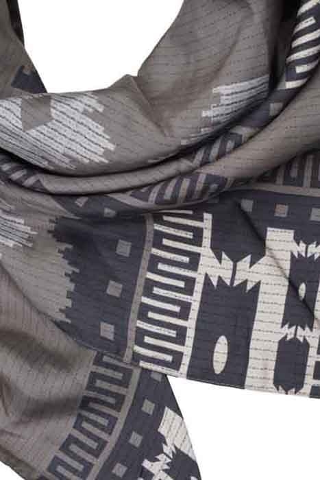 SILK SCARF ST. TROPEZ TAUPE ETHNIC TAUPE 3