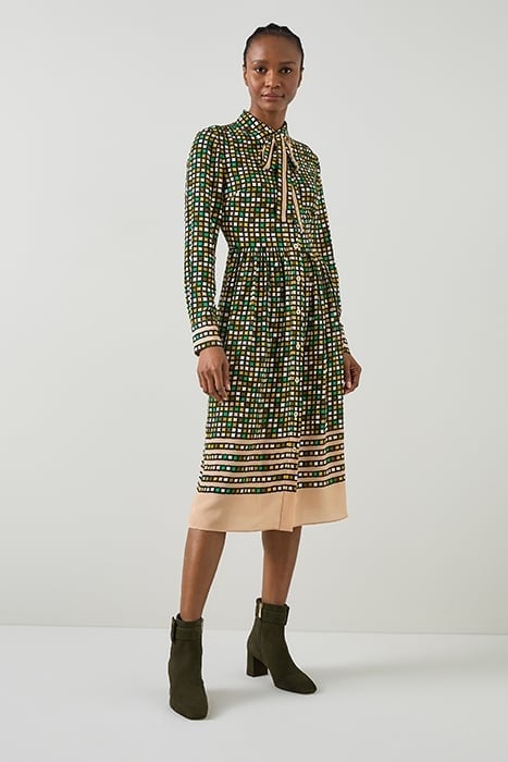 ETHEL SILK SHIRT DRESS BLACK 1