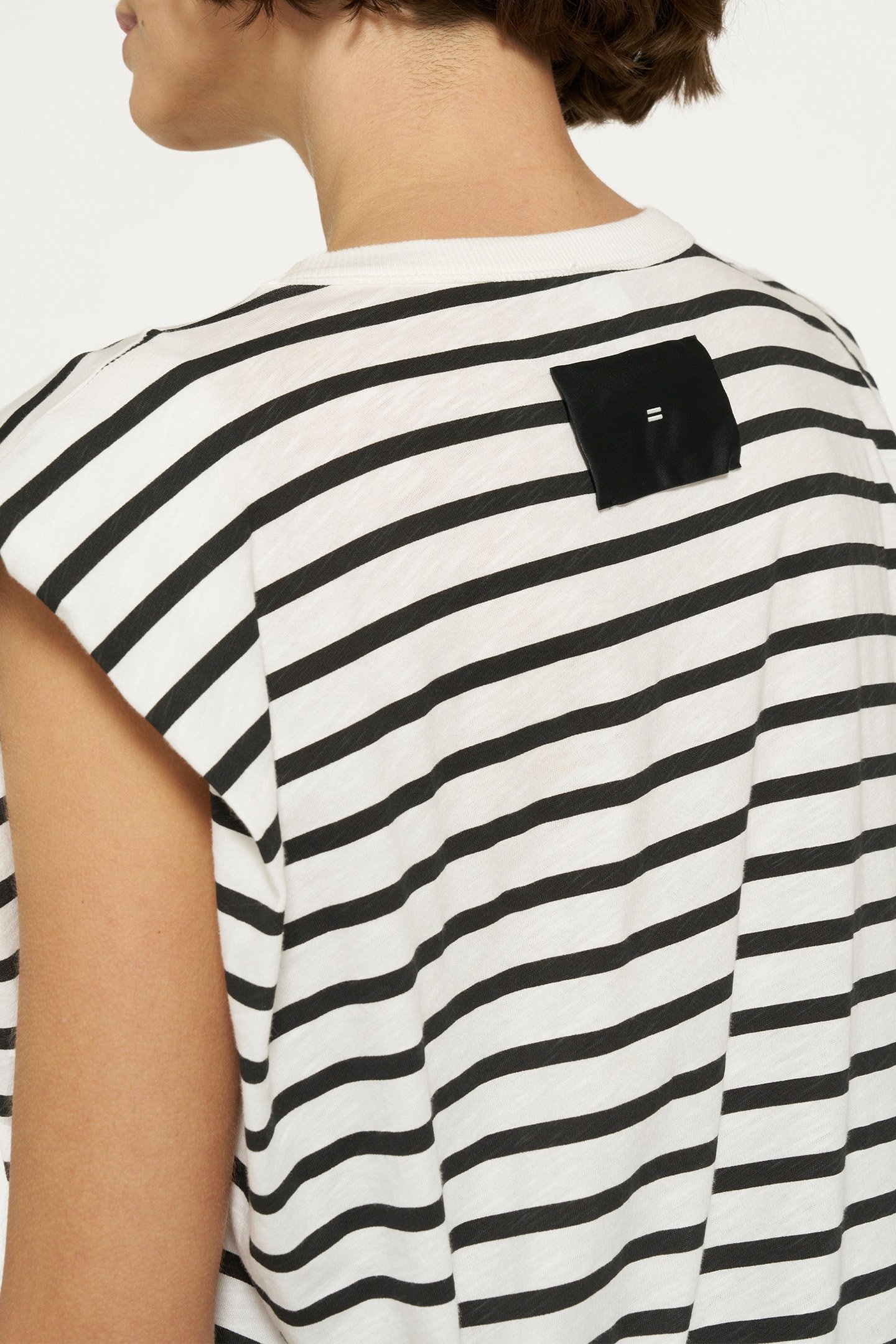 PADDED TEE DRESS STRIPES ECRU/BLACK 5