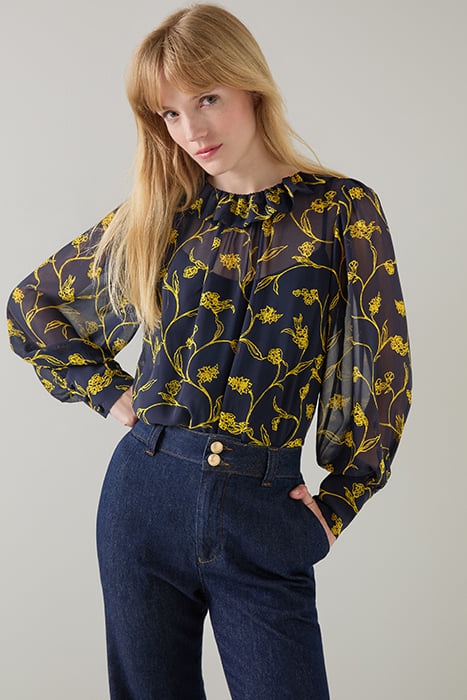 ERIN FLORAL BLOUS NAVY 1