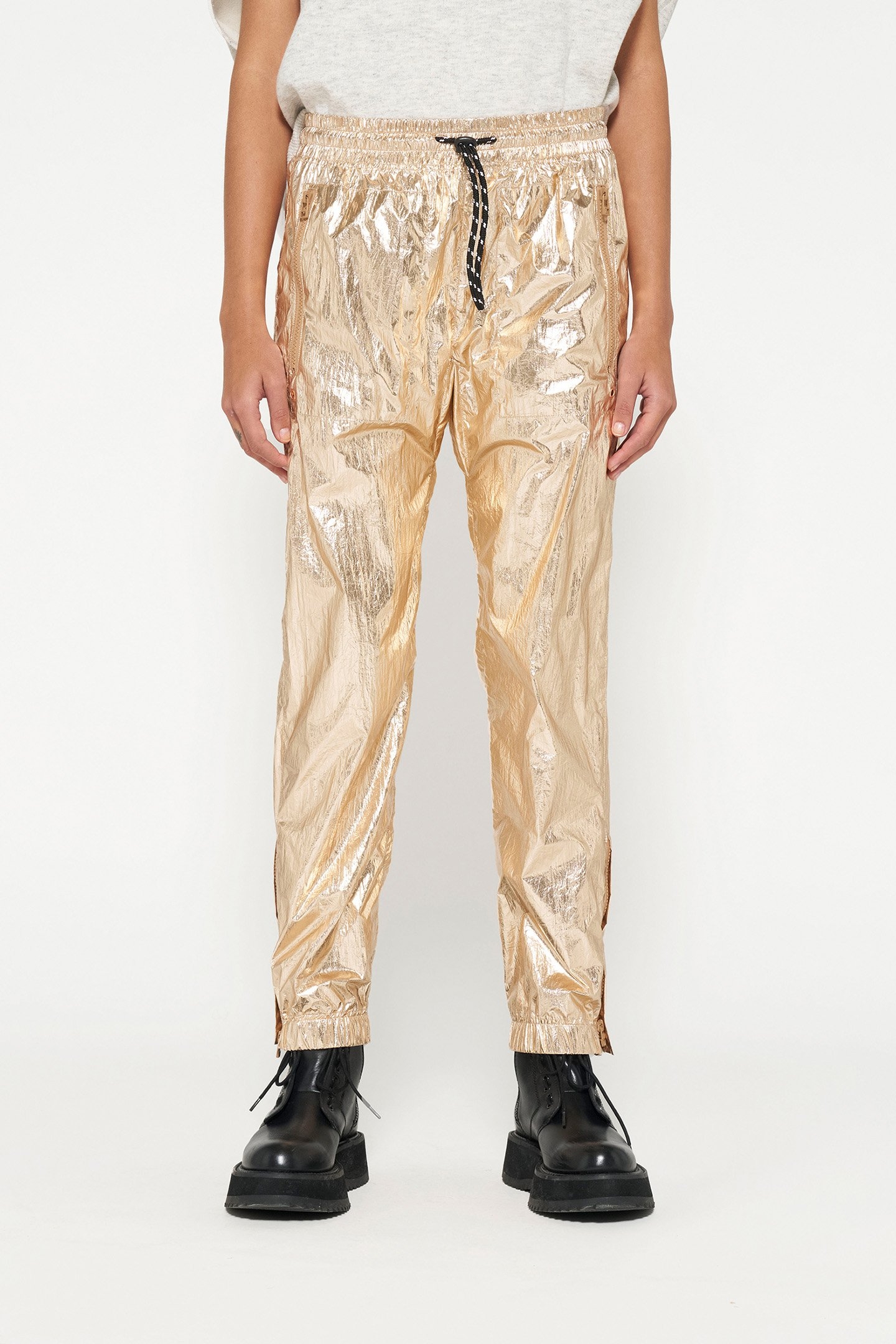 METALLIC PANTS ROSE GOLD 1