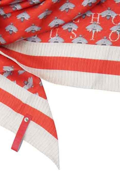 SILK SCARF ST. TROPEZ BEE RED 2
