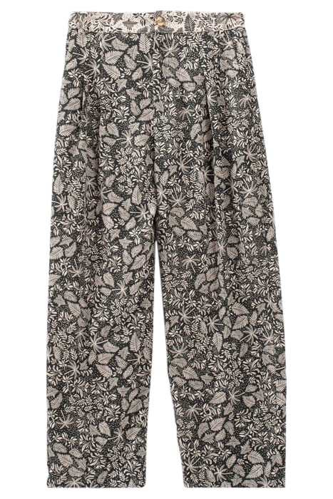 GREEN WIDE-LEG TROUSERS WITH BOTANICAL BEACH PRINT 4