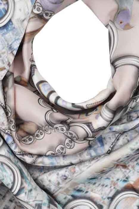 SILK SCARF ST. TROPEZ WITH SALMON 2