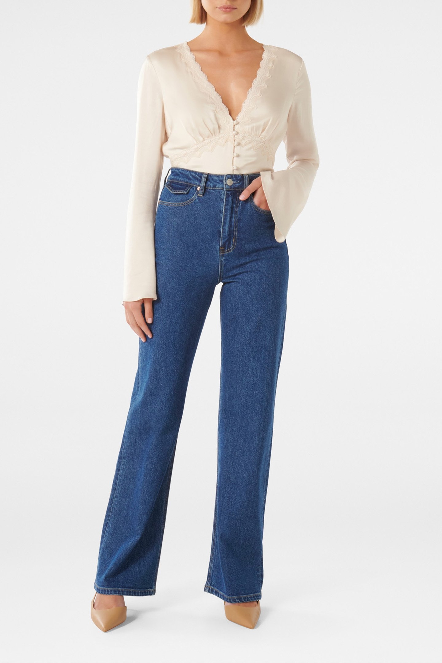 LILY STRAIGHT LEG JEANS MID WASH 3