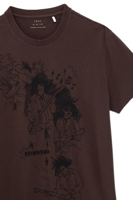CHOCOLATE T-SHIRT WITH REGGAE EMBROIDERY 6