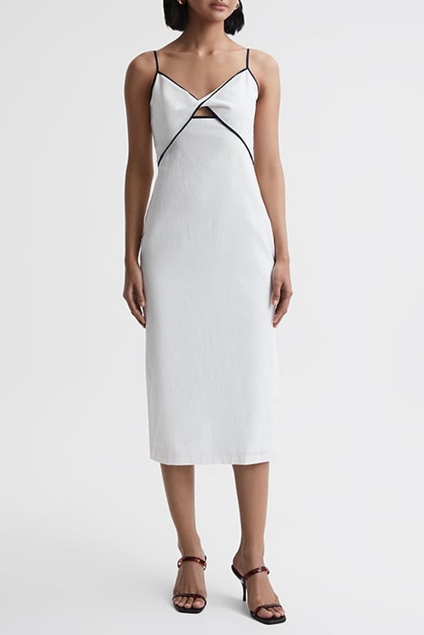 LEONA-STRAPPY LINEN MIDI WHITE 1
