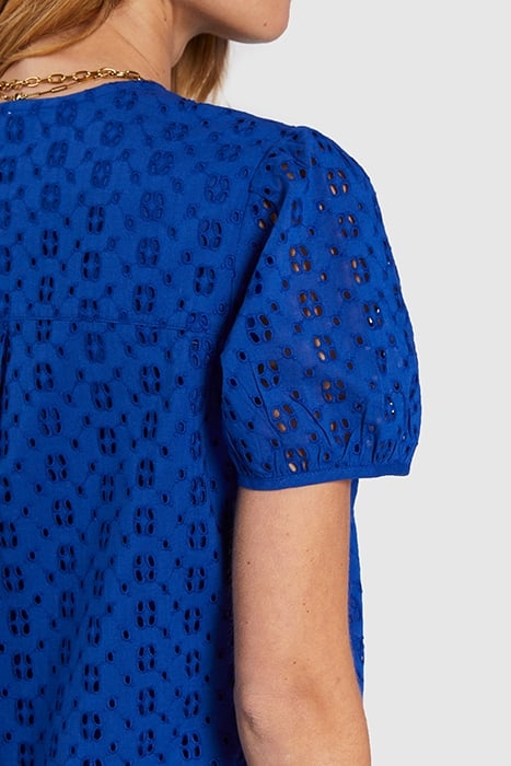 ELECTRIC BLUE EYELET EMBROIDERY DRESS 5