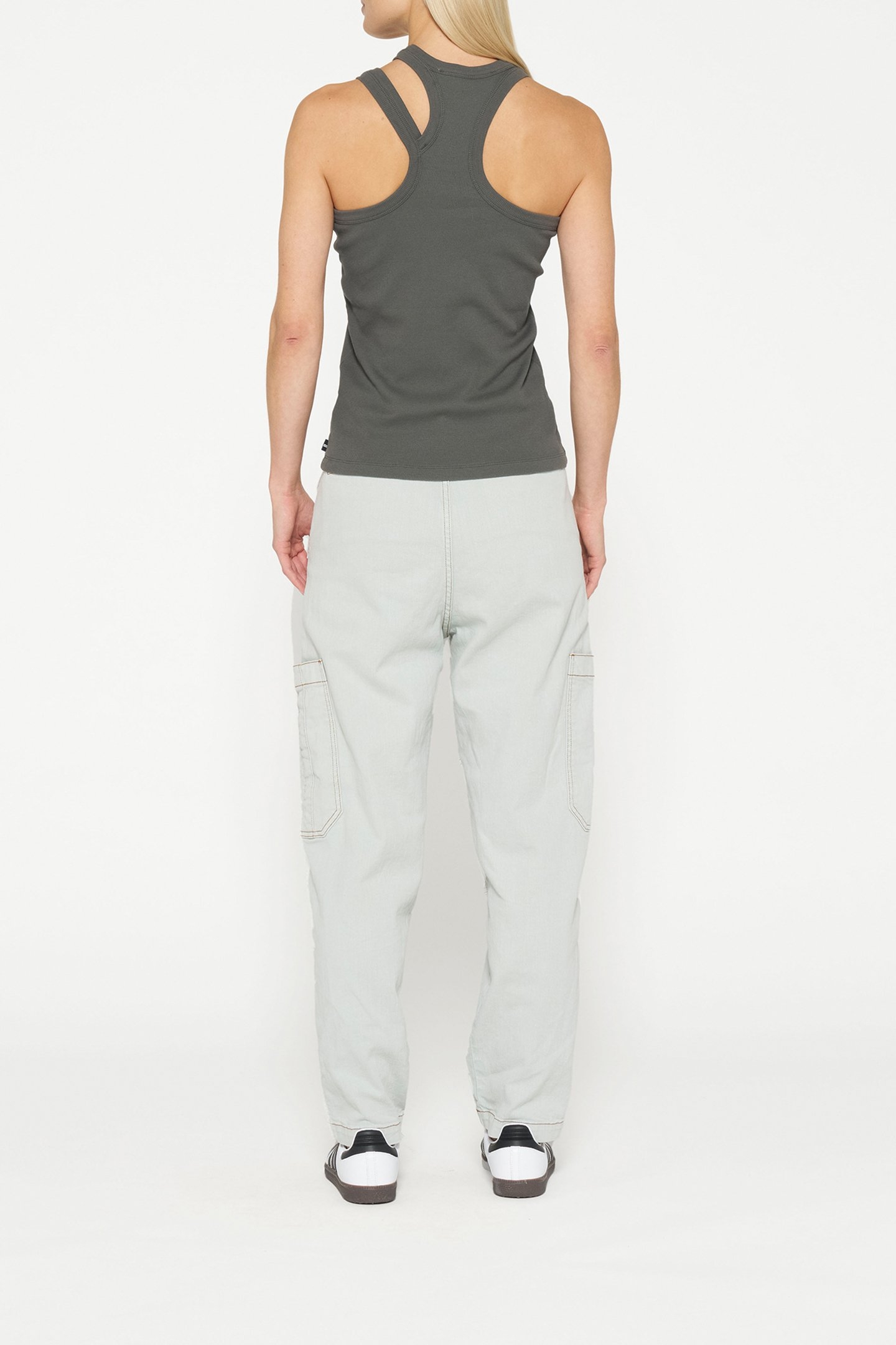 CUT OUT TANK TOP RIB OIL GREY 2