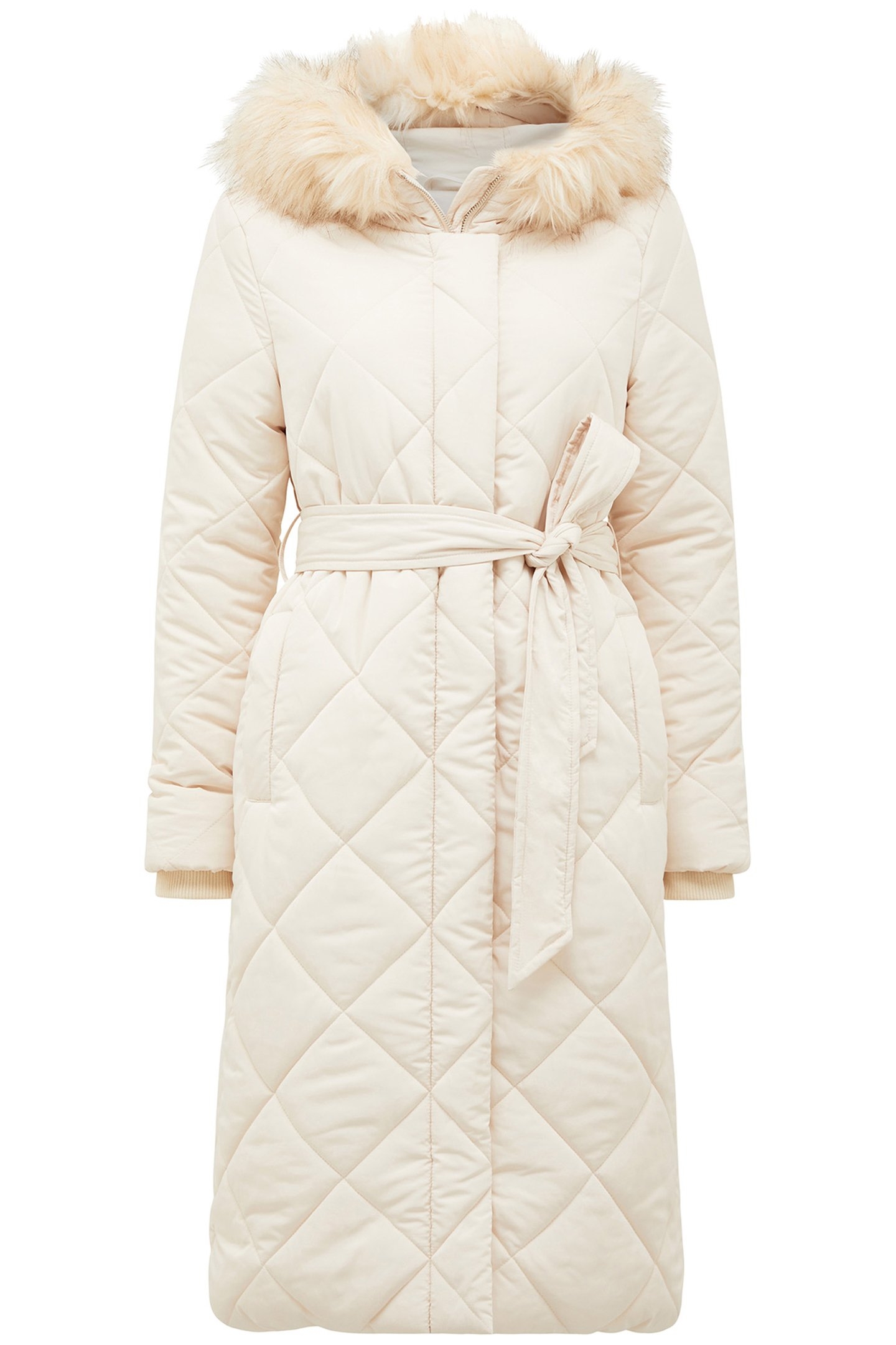 TESSA QUILTED LONGLINE PUFFER JACKET CREAM 3
