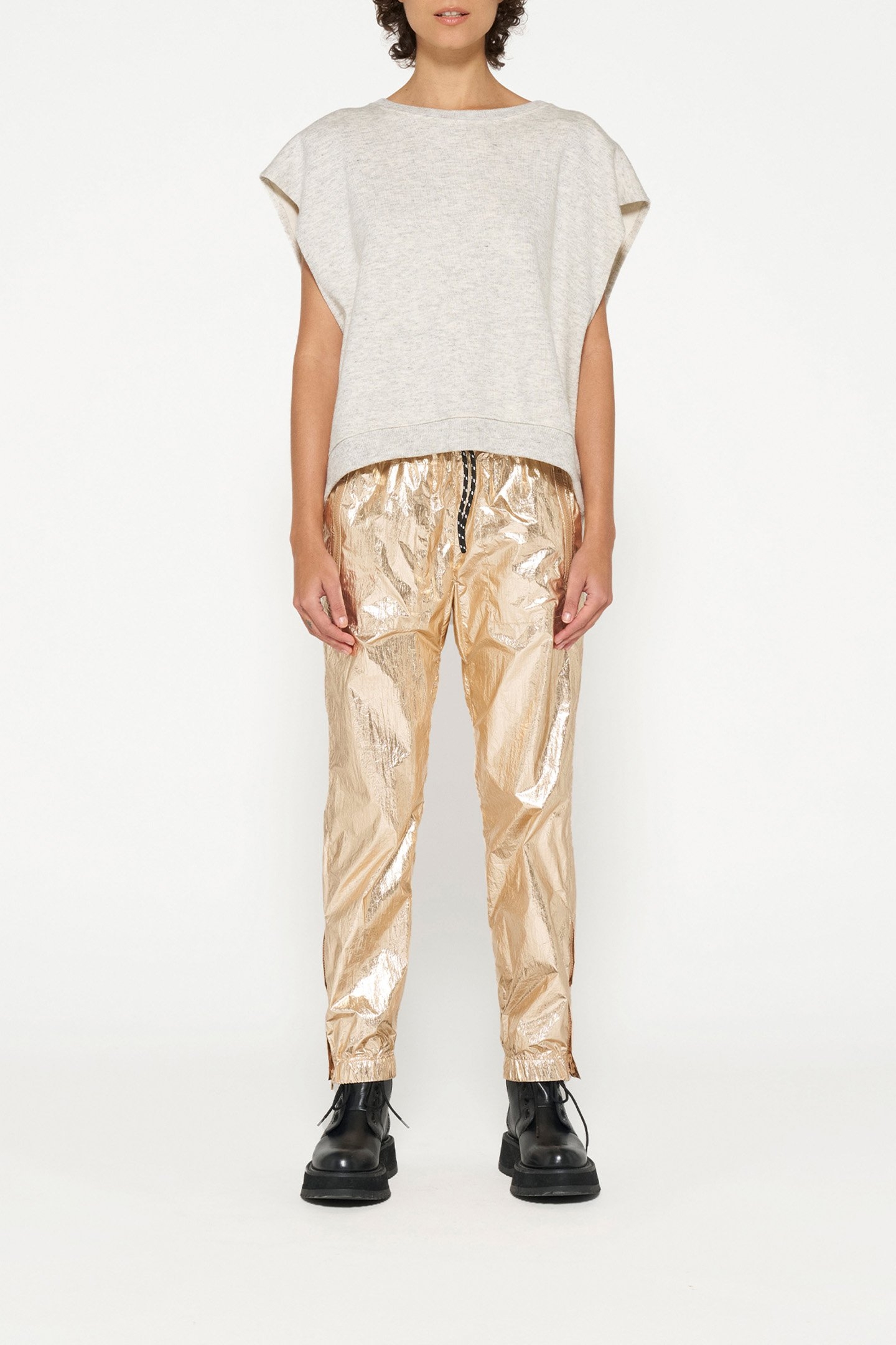METALLIC PANTS ROSE GOLD 2