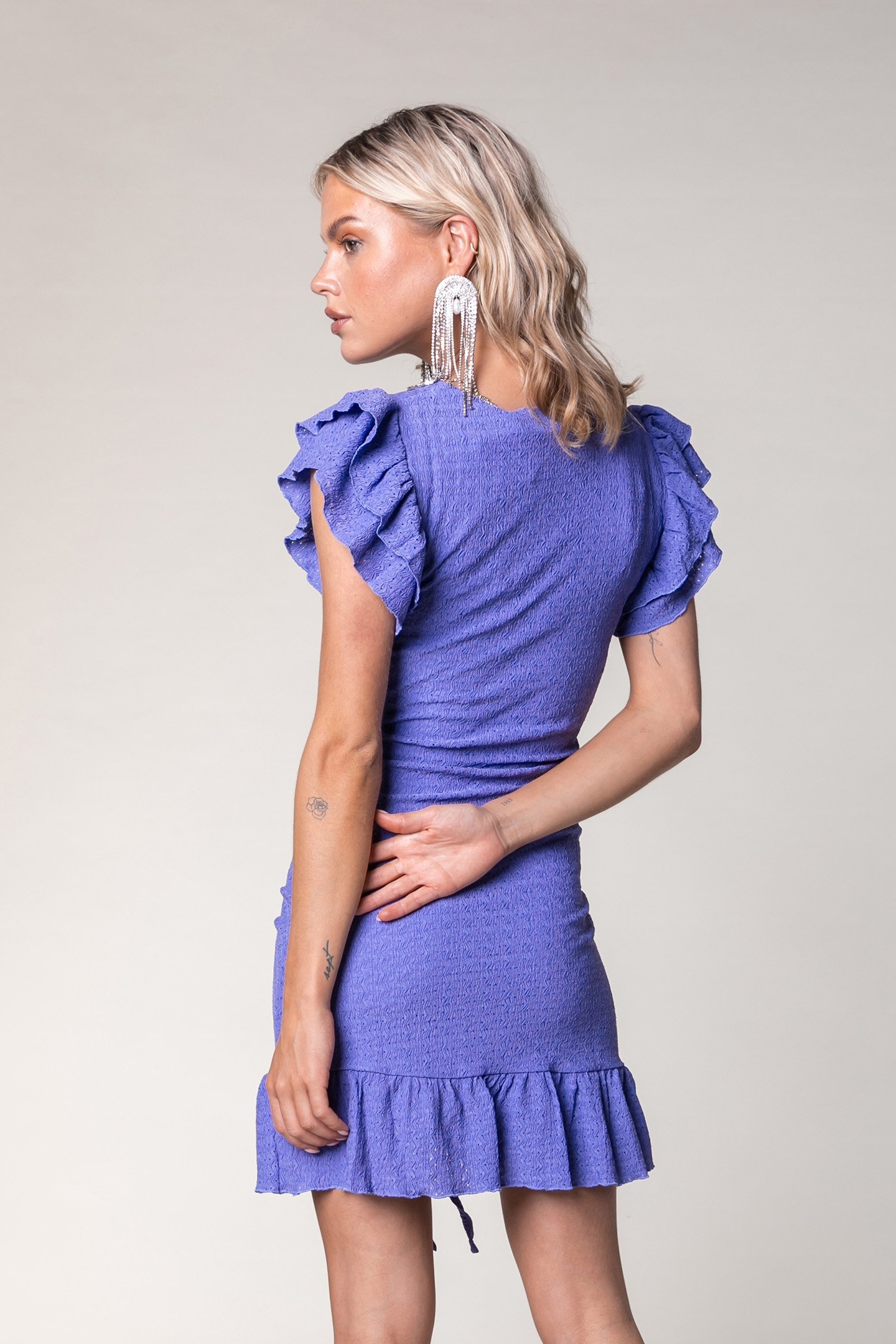 ZORAH KNITTED STRUCTURE DRESS SS DARK LAVENDER 2