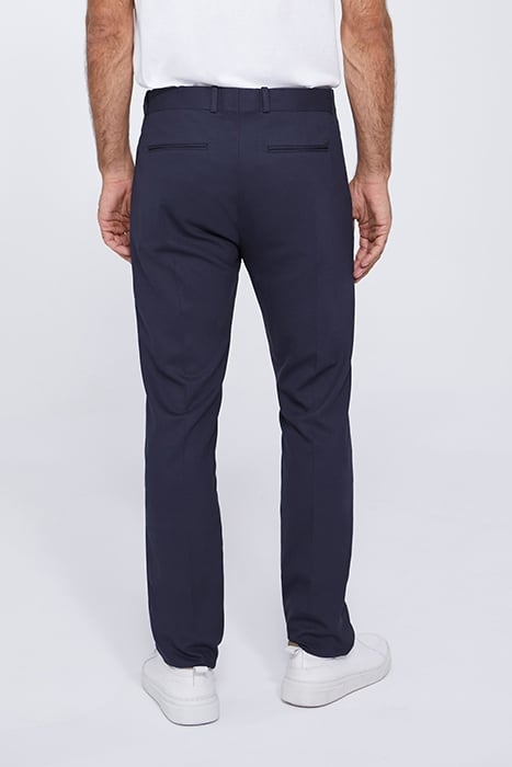 NAVY SEERSUCKER SLIM SUIT TROUSERS 2