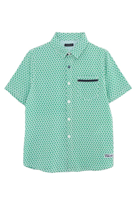 BOYS’ GREEN LENZING™ ECOVERO™ SHIRT, GRAPHIC PALM TREES 1