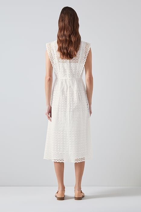 LAILA PETITE MIDI DRESS WHITE 2