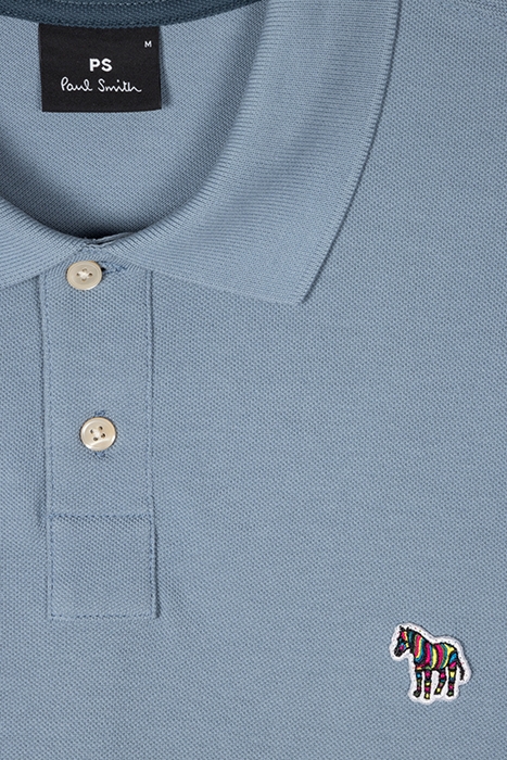 MENS REG FIT SS POLO SHIRT ZEBRA GREYISH BLUE 2