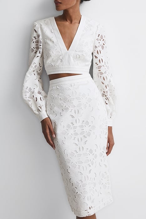 IMMI-LACE PENCIL CO ORD WHITE 1