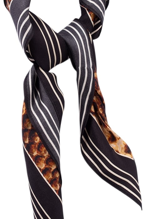 PURE EDITION – BLACK SILK PYTHON-LOOK SCARF 4