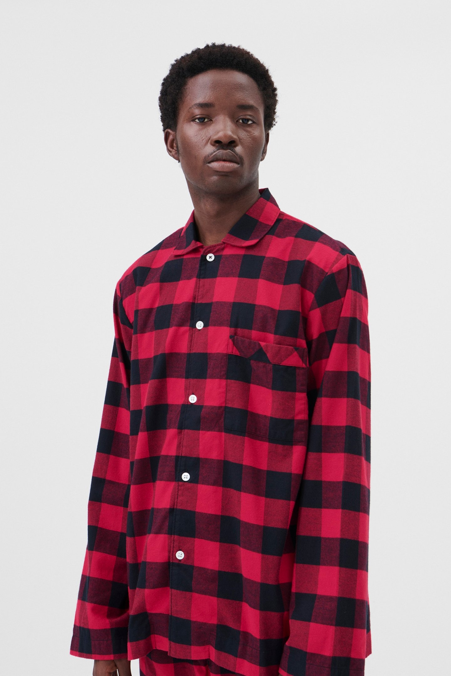 UNISEX FLANNEL, PYJAMAS SHIRT RED GINGHAM 3