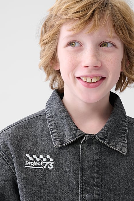 BAA-SBSMILE DENIM OVERSHIRT DARKGREY 6