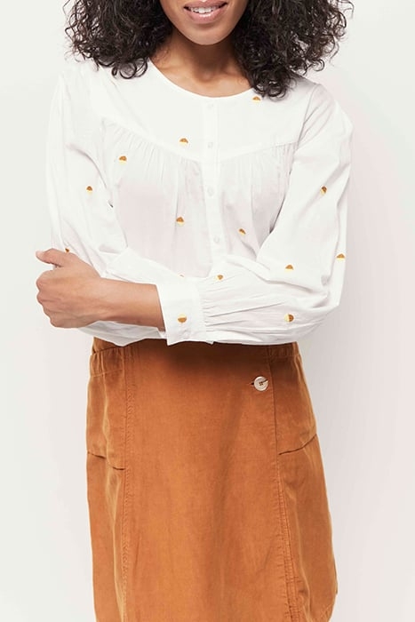 CELESTE - ECRU SHIRT WITH TWO-TONE POLKA DOT EMBROIDERY 1