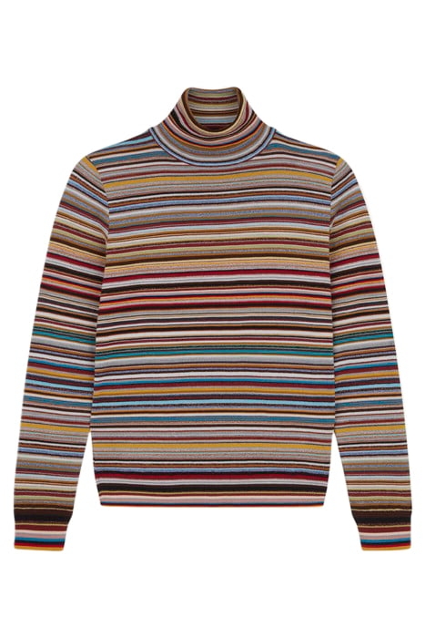 WOMENS KNITTED PULLOVER ROLL NECK MULTI COLOURED 4