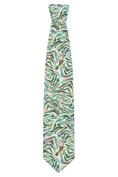 SILK TIE GREEN ZEBRA GREEN 1
