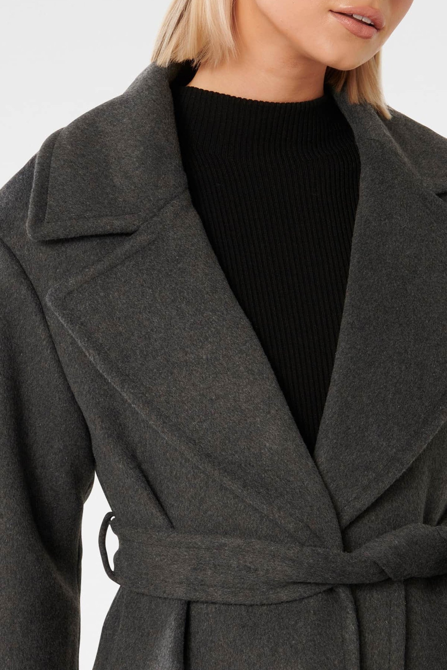 PRIYA WRAP COAT CHARCOAL GREY MARLE 6