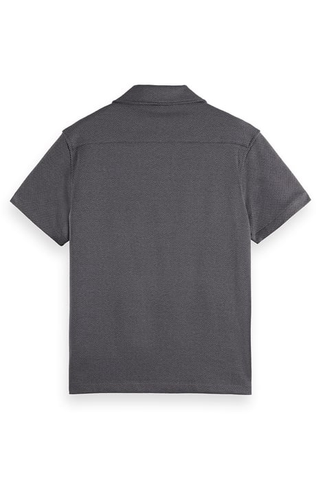 BIRDSEYE JACQUARD CAMP SHIRT CHARCOAL 2
