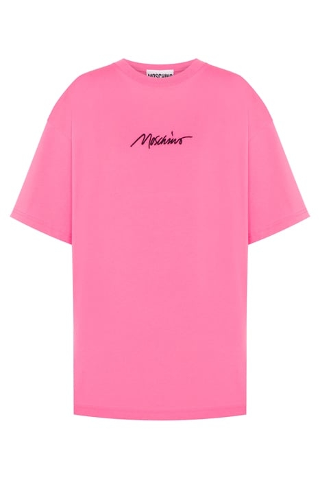 ORGANIC JERSEY T-SHIRT LOGO EMBROIDERY PINK 3