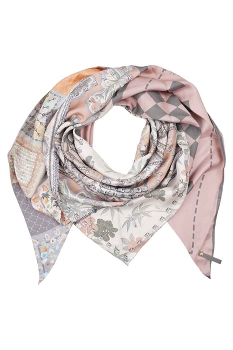 SILK SCARF ST. TROPEZ SALMON PATCHWORK SALMON 4